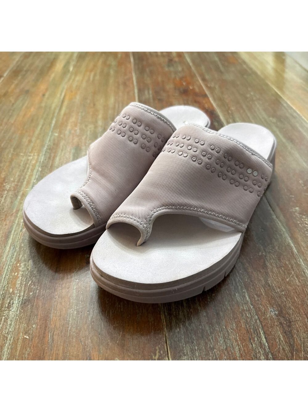 Ryka Women's Mesh Lavender Studded Toe Loop Slides - Size 8